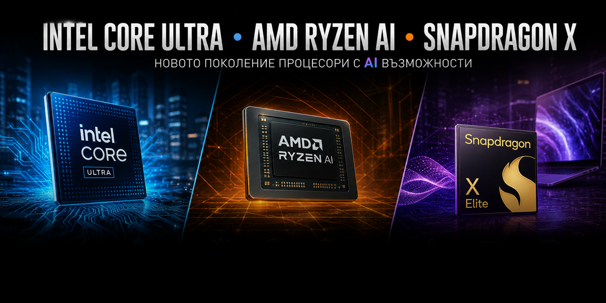 Intel Core Ultra, AMD Ryzen AI или Snapdragon X: кой е подходящ за вас?
