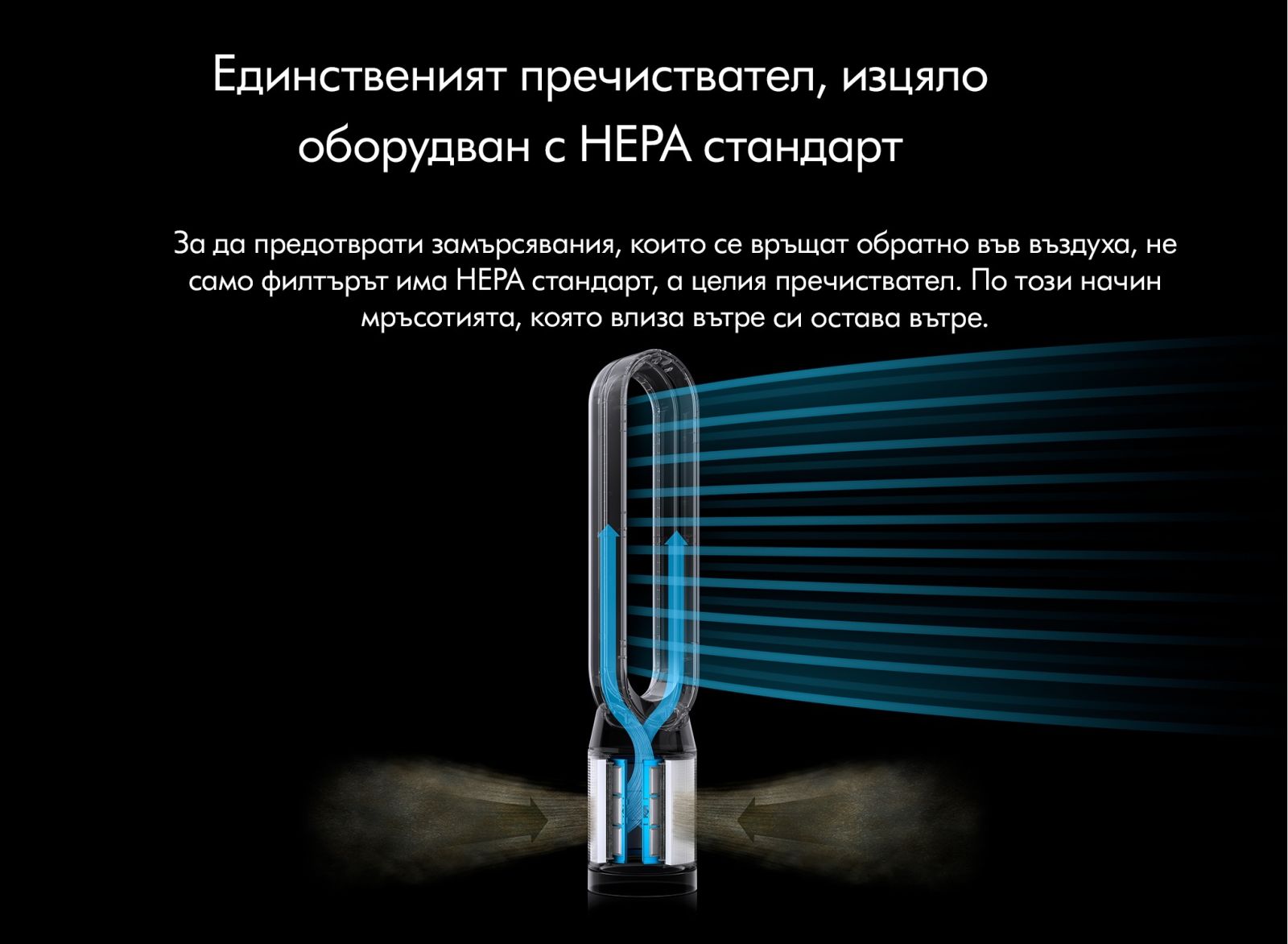 Пречиствател Dyson Pure Cool TP09 369876-01, oсцилация до 350 градуса, усъвършенствани филтри, HEPA филтрация, инокс - характеристика 7