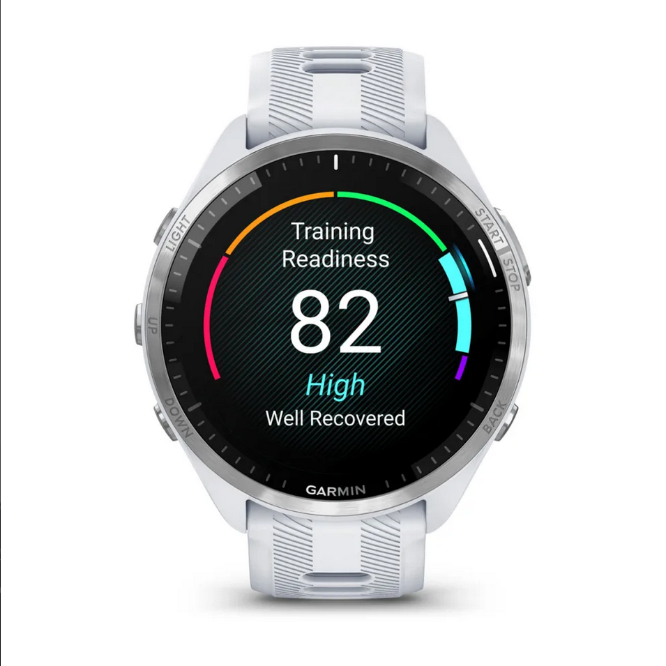 Смарт часовник Garmin Forerunner 965 Whitestone, за бягане, 35,4 мм (1.4"), AMOLED дисплей, 32GB Flash памет, Bluetooth, Wi-Fi, GPS, мониторинг на съня, до 23 дни време за работа, сив корпус със светлосива каишка - характеристика 13