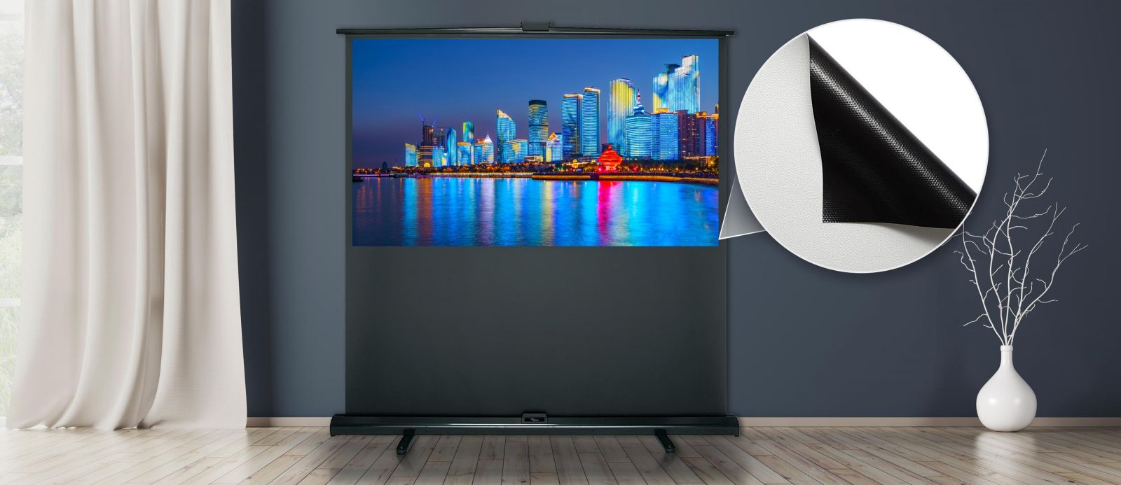 Екран Optoma DP-9092MWL, на стойка, бял мат, 2030 x 1145, 92" (233.68 cm), 16:9 - характеристика 2