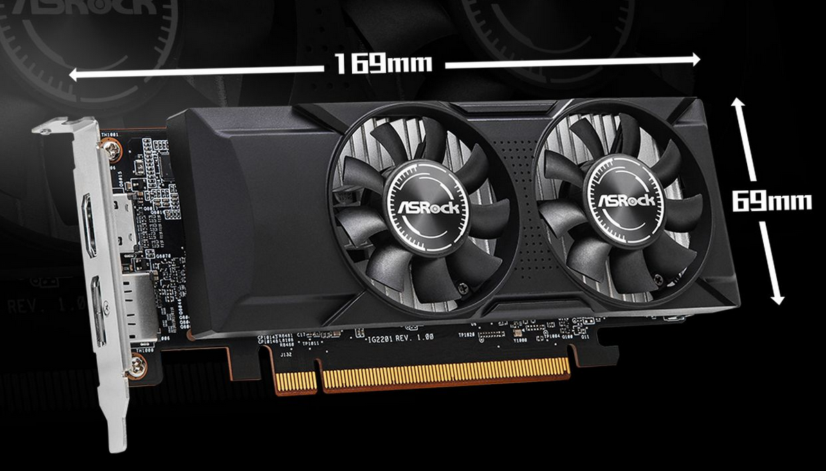 Видео карта Intel ARC A380, 6GB, ASRock Low Profile, PCI-E 4.0, GDDR6, 96-bit, DisplayPort, HDMI - характеристика 1
