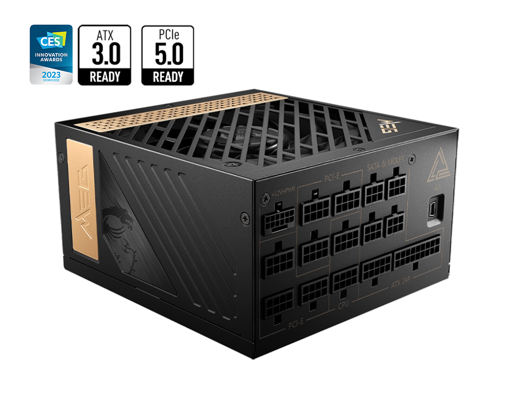 Захранване MSI Meg Ai1300P PCIE5, 1300W, Active PFC, 80 Plus Platinum, 120mm вентилатор - характеристика 2