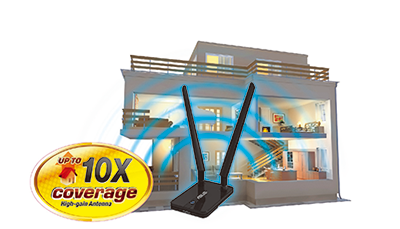 Мрежови адаптер Asus USB-AC58, 1300Mbps, Wireless-AC, 2.4GHz/5GHz, USB, 2x антени - характеристика 2