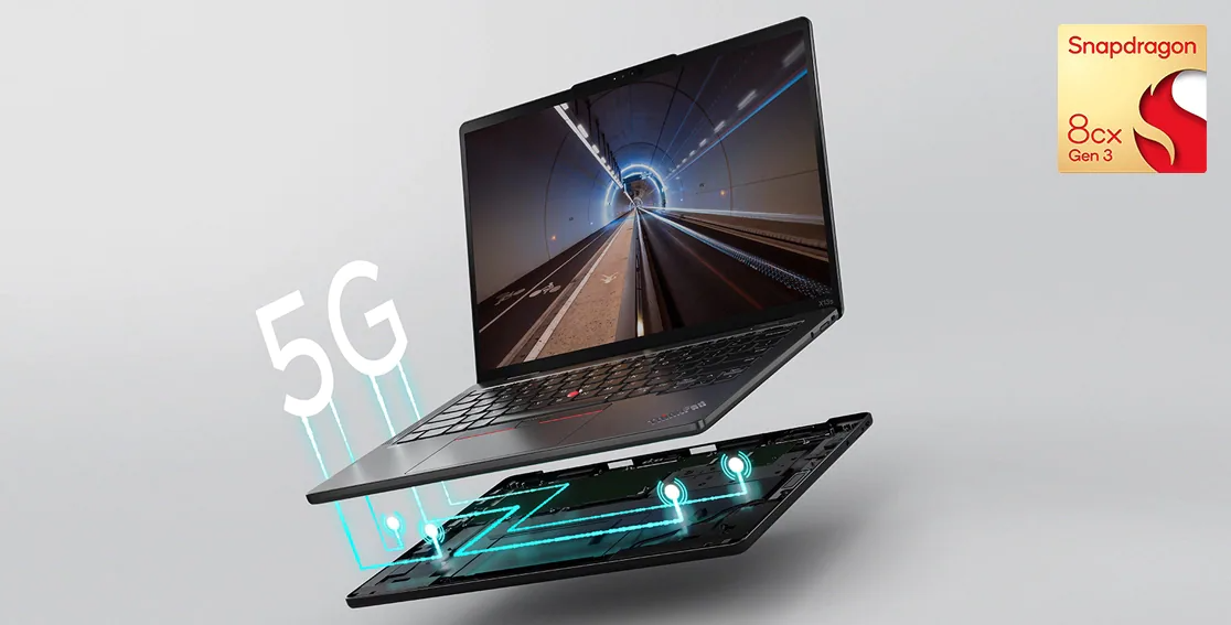 Лаптоп Lenovo ThinkPad X13s Gen 1 (21BX000FBM), осемядрен Qualcomm Snapdragon 8cx Gen 3 3.0GHz, 13.3" (33.78cm) WUXGA IPS Anti-Glare дисплей, 32GB LPDDR4X, 1TB SSD NVMe, 2x USB 3.2 Gen 2 Type-C, Windows 11 Pro, 5G, 1.06kg - характеристика 1 | Лаптопи Лаптоп Lenovo ThinkPad X13s Gen 1 (21BX000FBM), осемядрен Qualcomm Snapdragon 8cx Gen 3 3.0GHz, 13.3" (33.78cm) WUXGA IPS Anti-Glare дисплей, 32GB LPDDR4X, 1TB SSD NVMe, 2x USB 3.2 Gen 2 Type-C, Windows 11 Pro, 5G, 1.06kg - характеристика 1