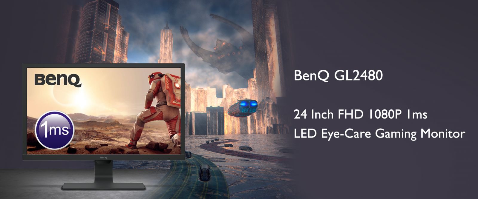 Монитор BenQ GL2480 (9H.LHXLB.VBE), 24" (60.96 cm) TN панел, 75Hz, Full HD, 1ms, 12 000 000:1, 250cd/m2, HDMI, DVI, VGA - характеристика 1