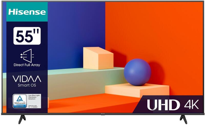 Телевизор Hisense 55A6K, 55" (139.7 cm) 4K/UHD Smart TV, HDR, DVB-T2/C/S2, Wi-Fi, Bluetooth, 2x HDMI, 2x USB - характеристика 1