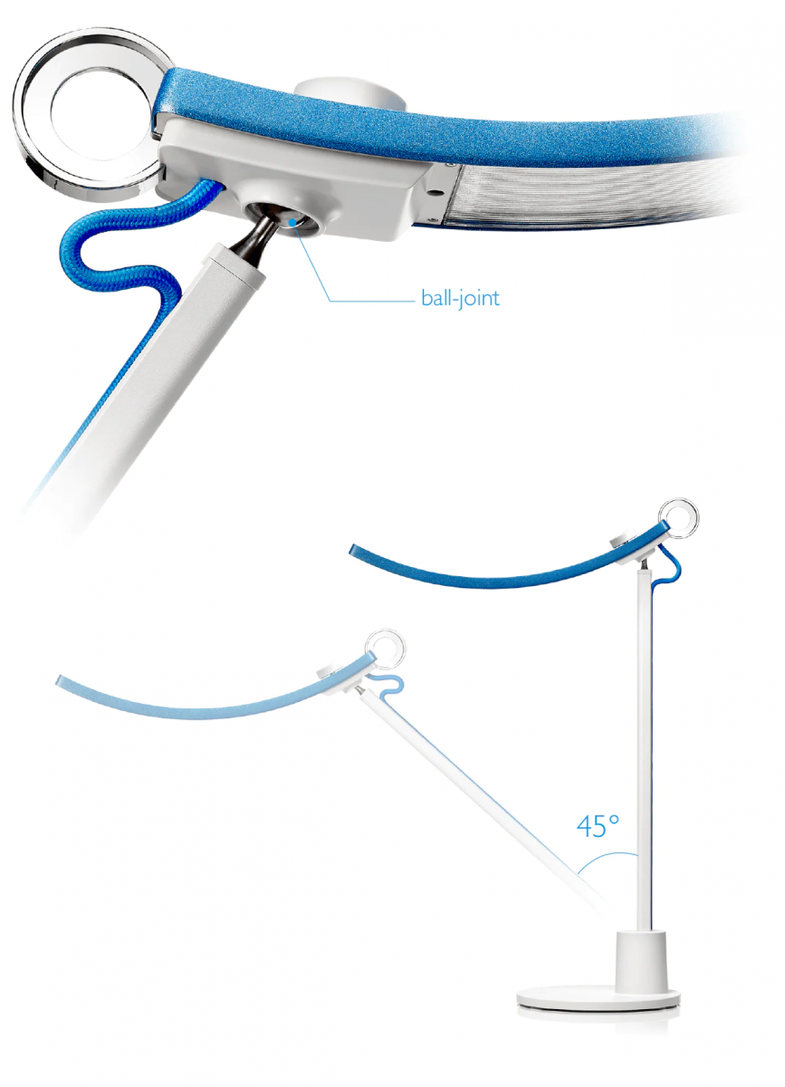 LED лампа BenQ WiT e-Reading Desk Lamp Slver, настолна, 18W, 900lm, 2700~5700K, технология Smile Curve, допълнителна подвижност, сребриста - характеристика 8