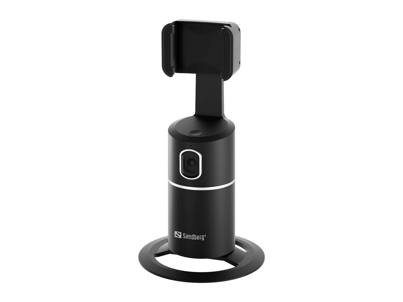 Стойка за телефон Sandberg Motion Tracking Phone Mount 134-29, универсална, интелигентна стойка за телефон която ви следва, вградена презаредима батерия, USB-C, до 8 часа живот на батерията, черна - характеристика 1