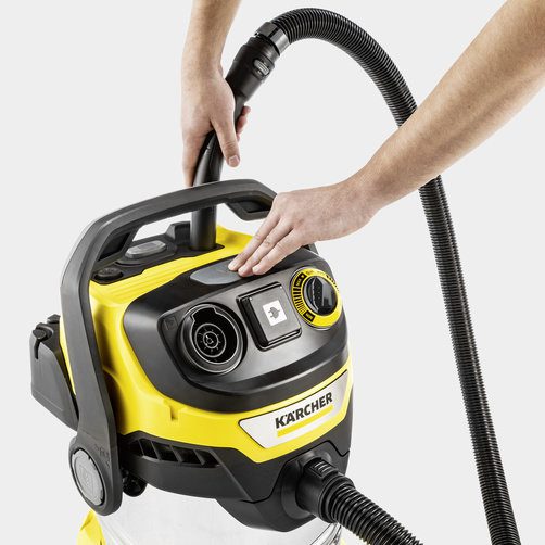 Прахосмукачка Karcher 1.628-360.0, без торба, 1300W, капацитет на контейнера 30 l, филтърна торба, сухо и мокро почистване, жълта - характеристика 3
