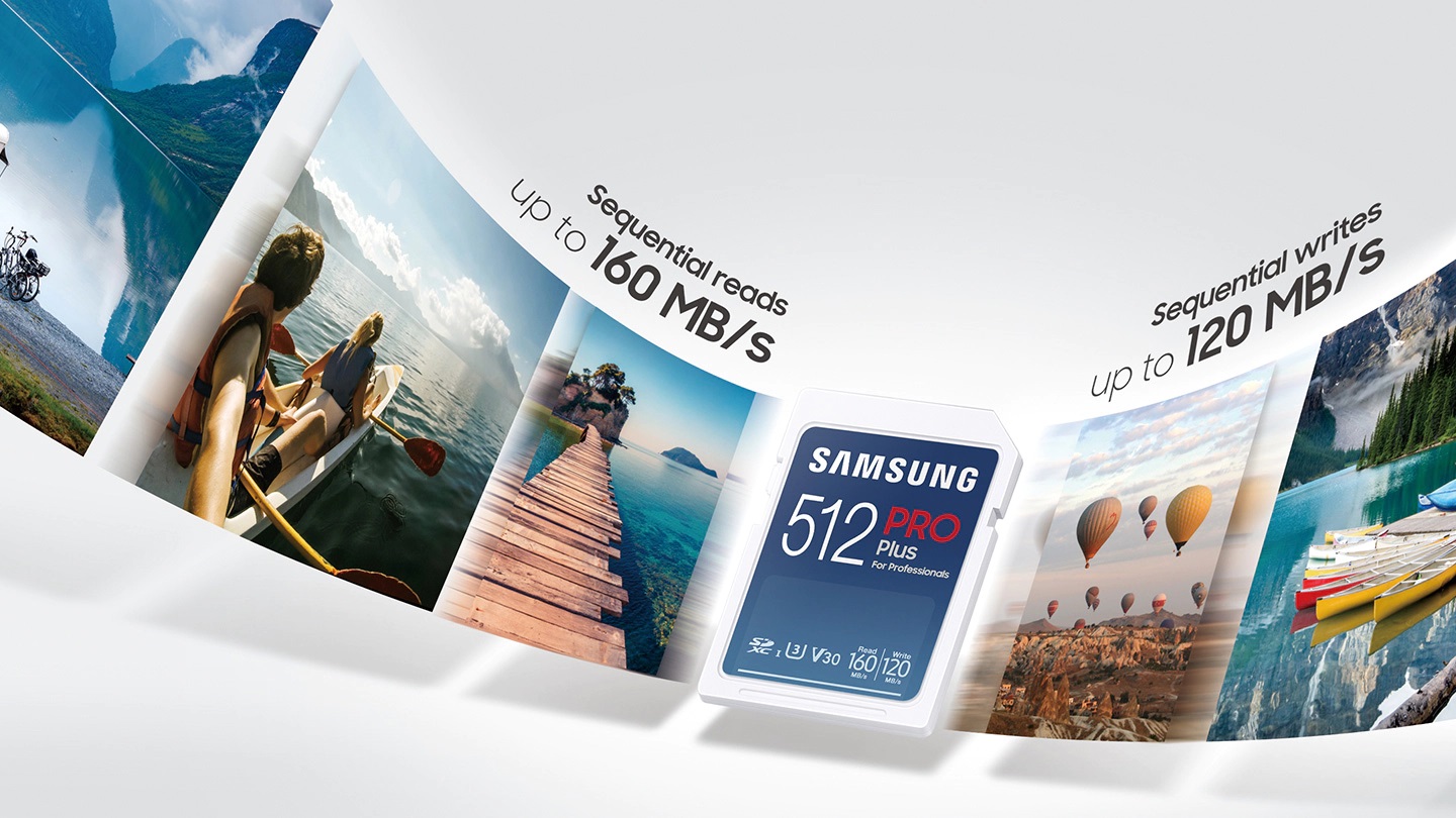 Карта памет 128GB SDXC с USB четец, Samsung PRO Plus, UHS-I U3, скорост на четене до 160MB/s, скорост на запис до 120MB/s - характеристика 2