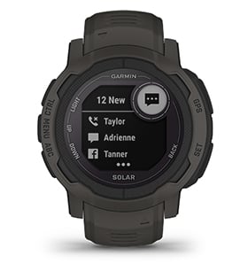 Смарт часовник Garmin Instinct 2 Camo Edition Graphite, два прозореца 0.9" x 0.9" MIP дисплей, 32MB вградена памет, GPS, водоустойчив 10 ATM, Bluetooth, ANT+, до 28 дни време за работа, компас, тъмносив - характеристика 7