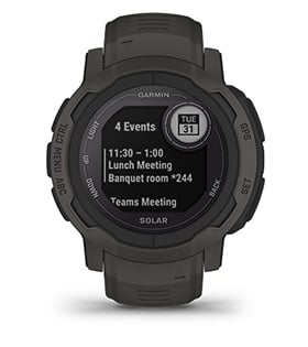 Смарт часовник Garmin Instinct 2 Camo Edition Graphite, два прозореца 0.9" x 0.9" MIP дисплей, 32MB вградена памет, GPS, водоустойчив 10 ATM, Bluetooth, ANT+, до 28 дни време за работа, компас, тъмносив - характеристика 11