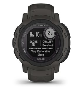 Смарт часовник Garmin Instinct 2 Camo Edition Graphite, два прозореца 0.9" x 0.9" MIP дисплей, 32MB вградена памет, GPS, водоустойчив 10 ATM, Bluetooth, ANT+, до 28 дни време за работа, компас, тъмносив - характеристика 23