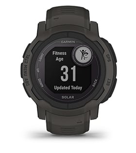 Смарт часовник Garmin Instinct 2 Camo Edition Graphite, два прозореца 0.9" x 0.9" MIP дисплей, 32MB вградена памет, GPS, водоустойчив 10 ATM, Bluetooth, ANT+, до 28 дни време за работа, компас, тъмносив - характеристика 26