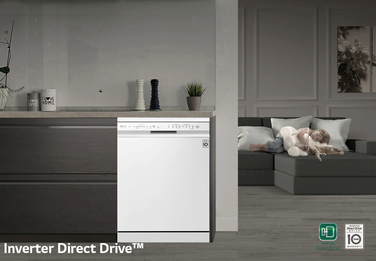 Съдомиялна LG DF242FWS, клас D, 14 комплекта, 10 програми, TrueSteam, QuadWash, AquaStop, бяла - характеристика 4