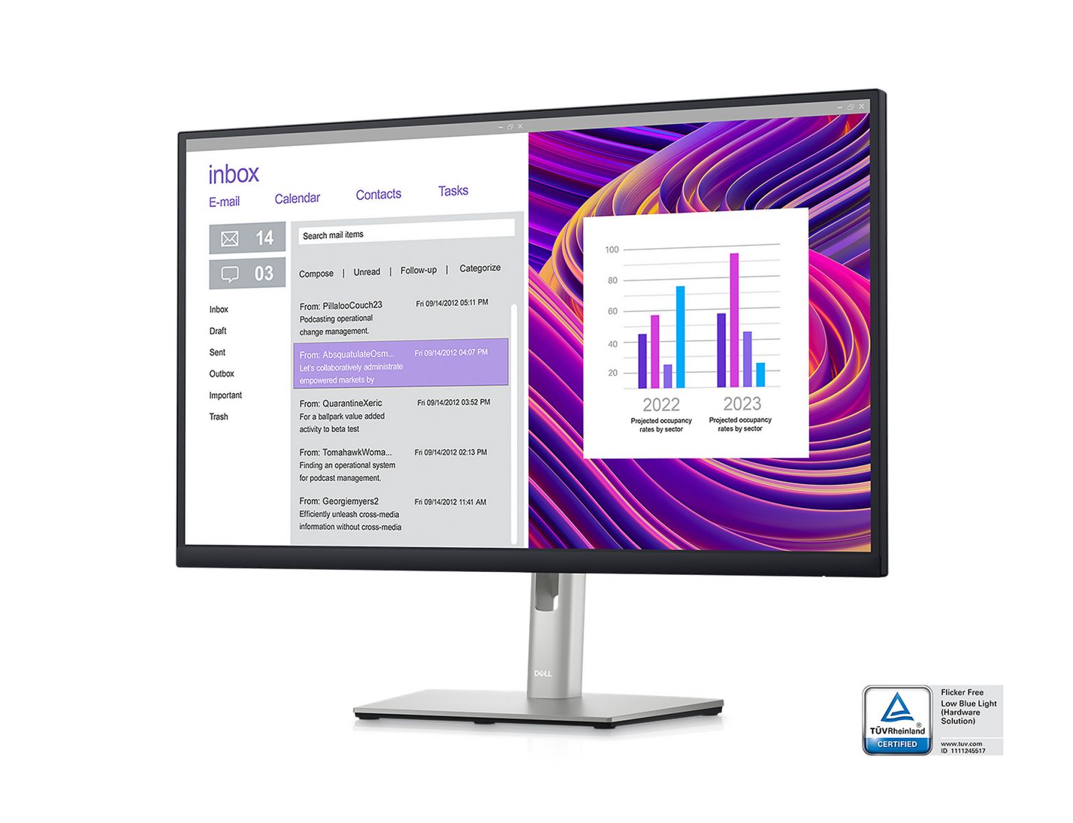 Монитор Dell P2723D (210-BDDX), 27" (68.58 cm) IPS панел, QHD, 5ms, 350cd/m2, DisplayPort, HDMI, USB - характеристика 3