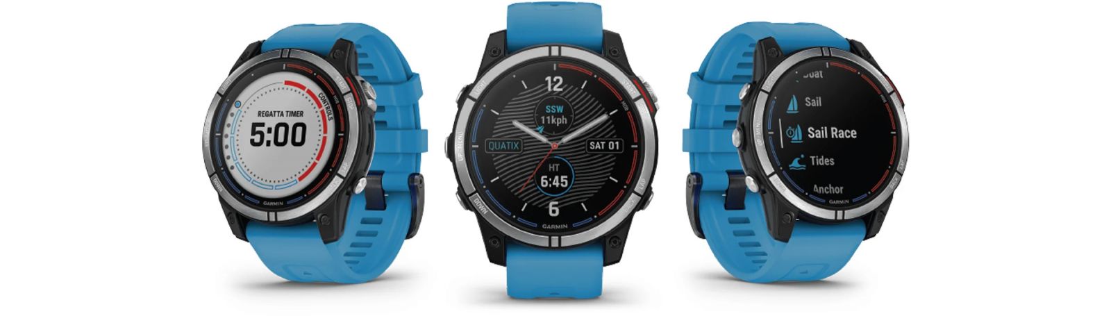 Смарт часовник Garmin quatix® 7 010-02540-61, 1.3" (3.3 cm) трансфлективен MIP дисплей, Bluetooth, Wi-Fi, ANT+, 16GB вградена памет, 10 ATM водоустойчив, LED фенерче, до 10 часа време на работа, син - характеристика 1