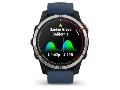 Смарт часовник Garmin quatix® 7 010-02540-61, 1.3" (3.3 cm) трансфлективен MIP дисплей, Bluetooth, Wi-Fi, ANT+, 16GB вградена памет, 10 ATM водоустойчив, LED фенерче, до 10 часа време на работа, син - характеристика 7