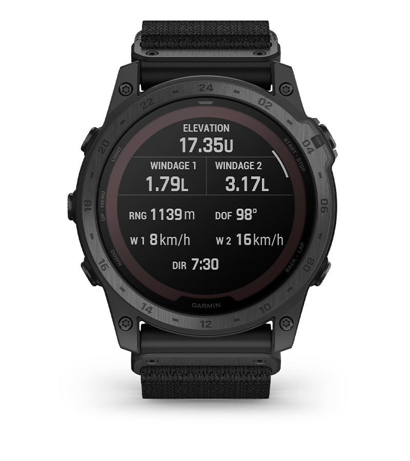 Смарт часовник Garmin tactix 7 Pro Ballistics Edition 010-02704-21, 1.4 (3.55 cm) трансфлективен MIP дисплей, GPS, Bluetooth, ANT+, Wi-Fi, 32GB вградена памет, до 16 часа време на работа, водоустойчив 10 ATM, соларно зареждане, черен - характеристика 14