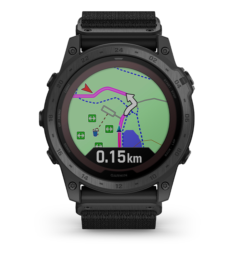 Смарт часовник Garmin tactix 7 Pro Ballistics Edition 010-02704-21, 1.4 (3.55 cm) трансфлективен MIP дисплей, GPS, Bluetooth, ANT+, Wi-Fi, 32GB вградена памет, до 16 часа време на работа, водоустойчив 10 ATM, соларно зареждане, черен - характеристика 29