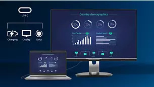 Монитор Philips 24E1N3300A/00, 23.8" (60.45cm) IPS панел, 75Hz, FHD, 4ms, 1000:1, 300 cd/m2, HDMI, USB, USB C - характеристика 1