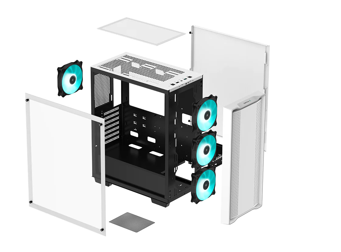 Кутия DeepCool CC560 WH, ATX/Micro ATX/Mini ITX, 1x USB 3.0, с прозорец, бяла, без захранване - характеристика 3