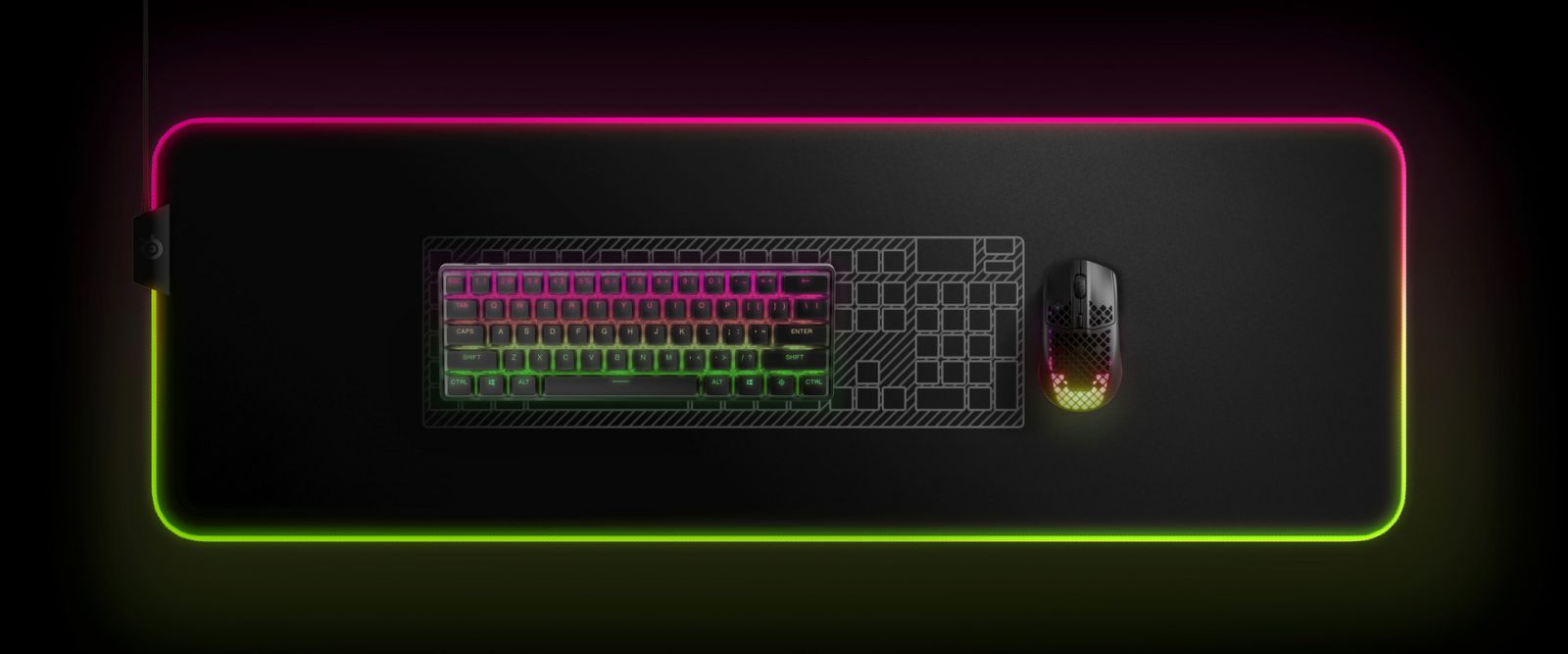 Клавиатура SteelSeries Apex Pro Mini Wireless UK (5707119047906), гейминг, безжична, механична, OmniPoint 2.0 Adjustable switches, RGB подсветка, UK layout, черна, Bluetooth - характеристика 2