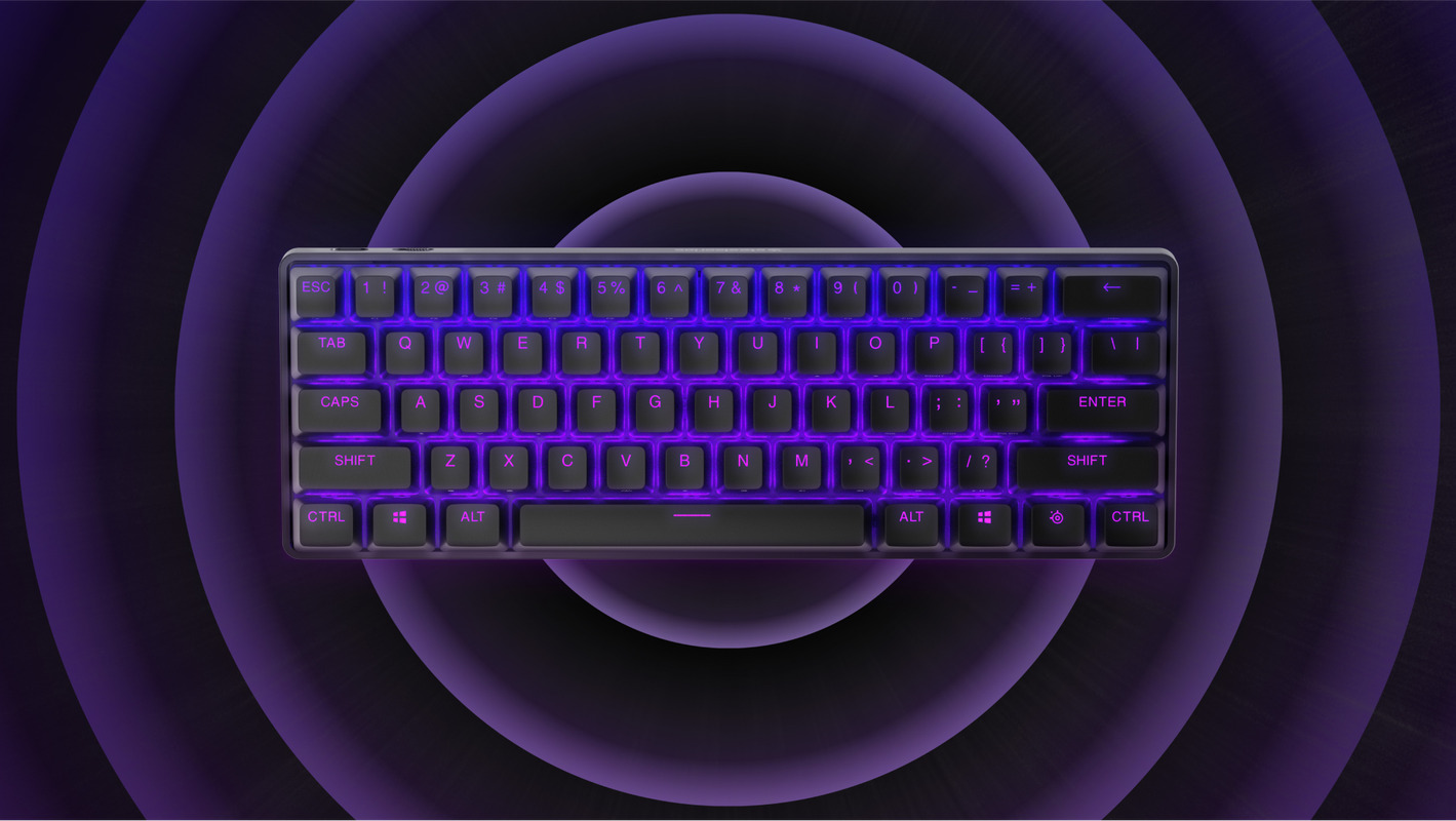 Клавиатура SteelSeries Apex Pro Mini Wireless UK (5707119047906), гейминг, безжична, механична, OmniPoint 2.0 Adjustable switches, RGB подсветка, UK layout, черна, Bluetooth - характеристика 3