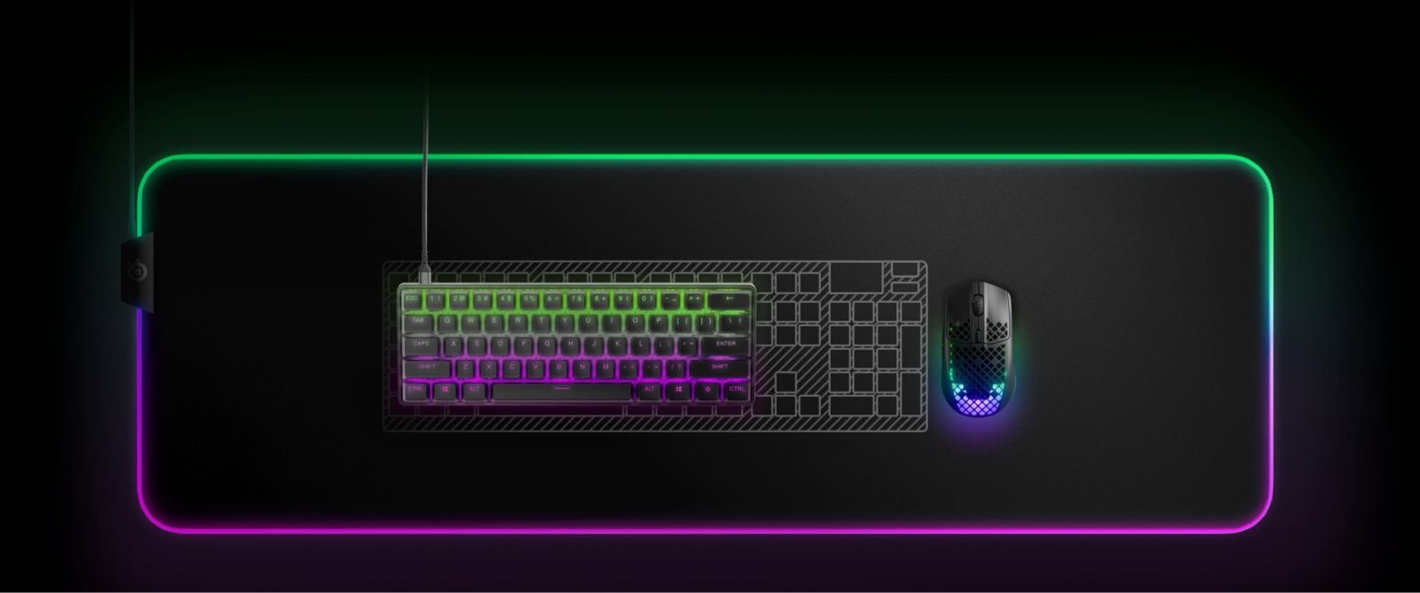 Клавиатура SteelSeries Apex Pro Mini UK, гейминг, механична, OmniPoint 2.0 Adjustable суичове, RGB подсветка, UK layout, черна, USB - характеристика 2