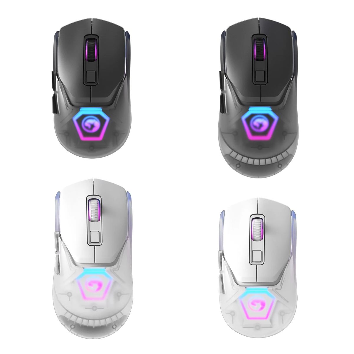 Мишка Marvo FIT PRO White, оптична (19 000dpi), безжична, Bluetooth, Wireless, бяла, гейминг, RGB подсветка, 7 програмируеми бутона - характеристика 1
