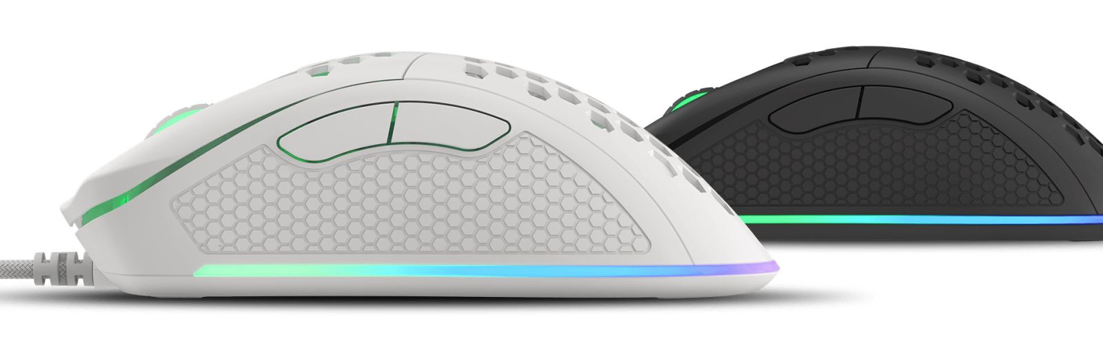 Мишка Genesis Krypton 550, оптична (8000 dpi), USB, бяла, гейминг, RGB подсветка - характеристика 1