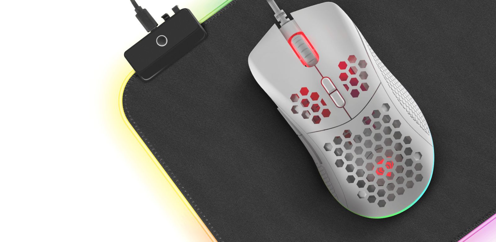 Мишка Genesis Krypton 550, оптична (8000 dpi), USB, бяла, гейминг, RGB подсветка - характеристика 2