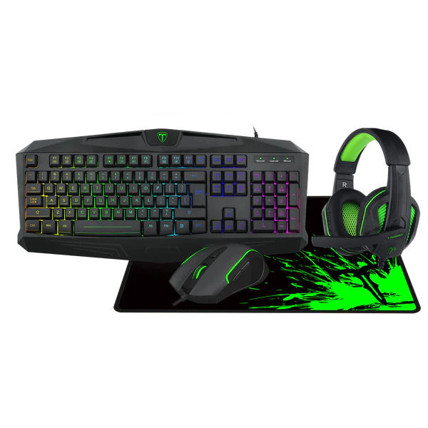 Комплект Redragon T-Dagger Legion T-TGS003 (4in1), клавиатура/мишка/слушалки/подложка, гейминг, RGB подсветка, оптична (3200 dpi), USB, черни - характеристика 1