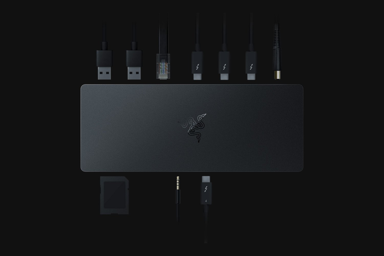 Докинг станция Razer Thunderbolt 4 Dock Chroma (RC21-01690100-R3G1), 3x USB 3.2 Gen 2, 4x Thunderbolt 4, Card reader, RJ45, RGB подсветка, черна - характеристика 1