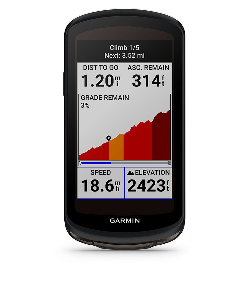 Навигация за велосипеди Garmin Edge 1040 Solar, 3.5" (8.89 cm) дисплей, GPS, Wi-Fi, ANT+, Bluetooth, 64GB вградена памет, до 30 часа време за работа, microSD слот, IPX7 водоустойчивост, соларно зареждане, основна карта - характеристика 11