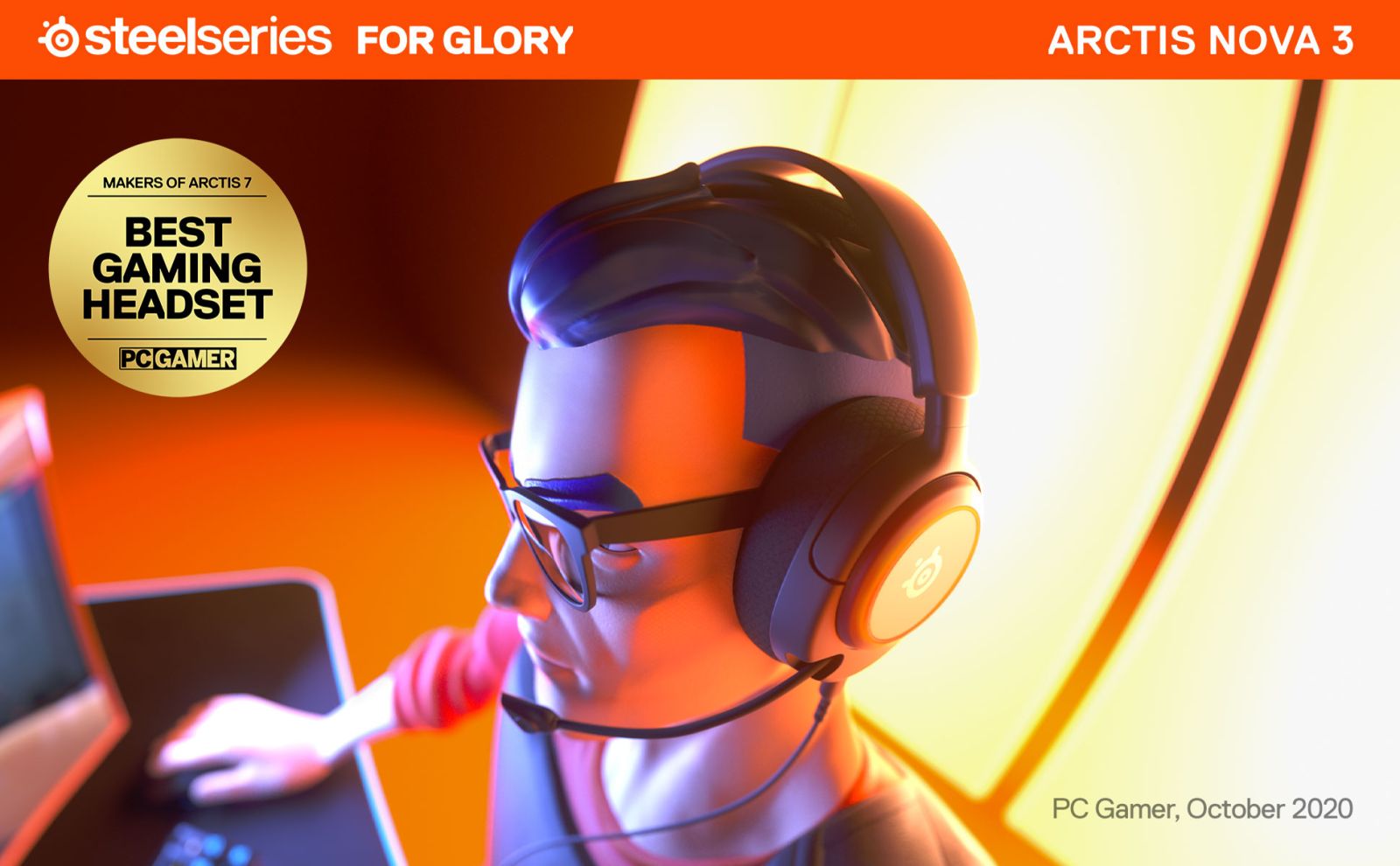 Слушалки SteelSeries Arctis Nova 3, гейминг, микрофон, USB, параметричен еквалайзер Pro-Grade, 360° пространствен звук, PrismSync RGB подсветка, черни - характеристика 1