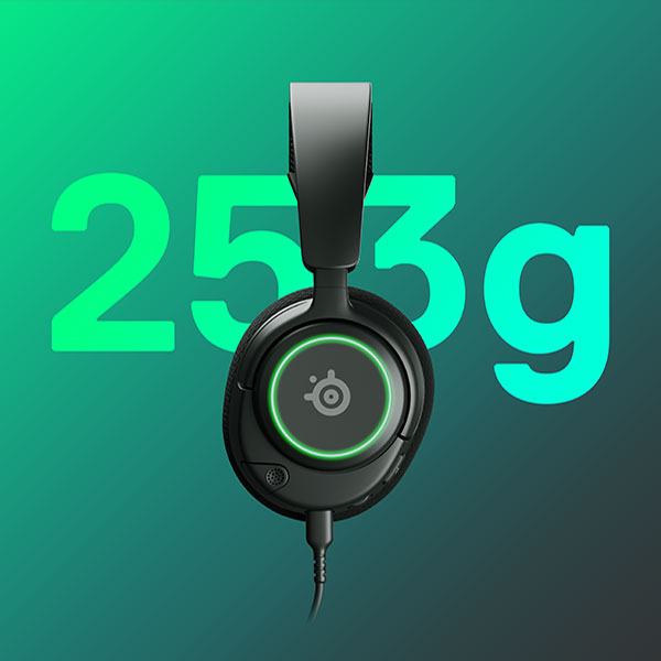 Слушалки SteelSeries Arctis Nova 3, гейминг, микрофон, USB, параметричен еквалайзер Pro-Grade, 360° пространствен звук, PrismSync RGB подсветка, черни - характеристика 6