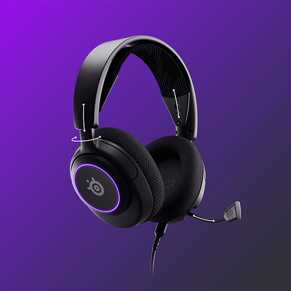 Слушалки SteelSeries Arctis Nova 3, гейминг, микрофон, USB, параметричен еквалайзер Pro-Grade, 360° пространствен звук, PrismSync RGB подсветка, черни - характеристика 7