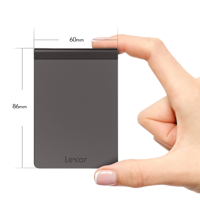 Памет SSD 512GB Lexar SL200 (LSL200X512G-RNNNG), външно, преносимо, скорост на четене 550MB/s, скорост на запис 400MB/s, сиво - характеристика 3