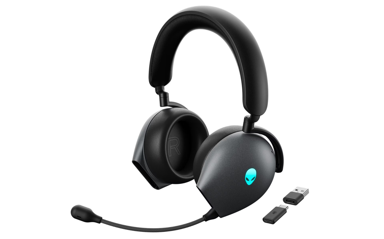 Слушалки Dell Alienware AW920H (545-BBDQ), безжични/жични, микрофон, Bluetooth, AUX, гейминг, Dolby Atmos Active Noise Cancelling, до 55 часа време на работа, черни - характеристика 4