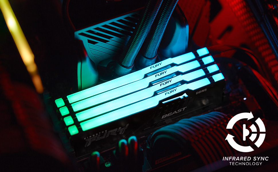 Памет 16GB DDR5 5600MT/s, Kingston FURY Beast RGB KF556C40BBA-16, 1.25 V - характеристика 2