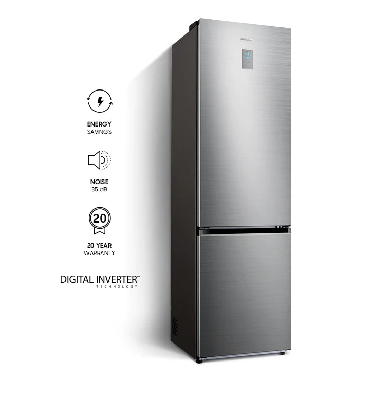 Хладилник с фризер Samsung RB33B610EWW/EF, клас Е, 344л. общ обем, свободностоящ, 254 kWh/годишно разход на енергия, All-Around Cooling, LED осветление, True No Frost, бял - характеристика 4