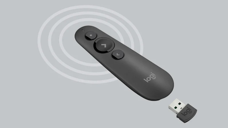 Лазерна показалка Logitech R500s Mid Grey, Bluetooth, Wireless 2.4GHz, светло-сива - характеристика 4