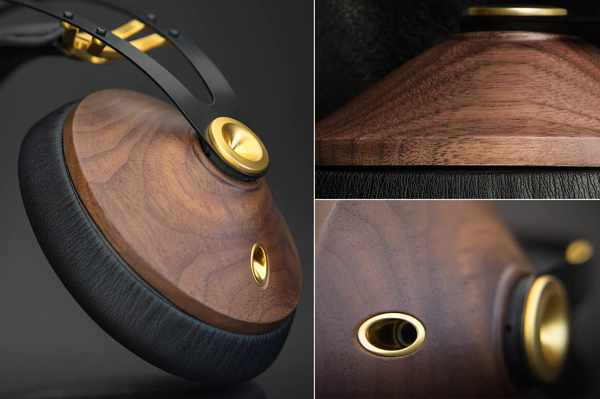 Слушалки Meze Audio 99 CLASSICS Walnut Gold (M99C-WG), 40mm драйвери, 15 - 25 000 Hz, 103 dB/mW, 32 ohms, 3.5m кабел, AUX с 6.3mm адаптер, черно-златисто-кафяви - характеристика 3
