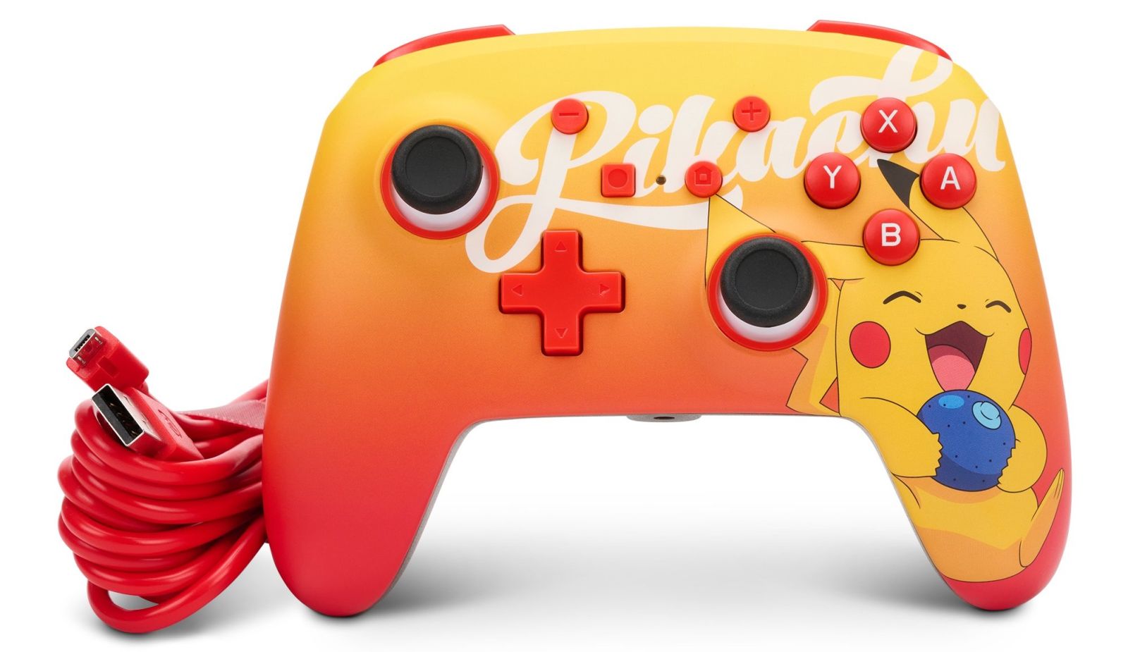 Геймпад PowerA Enhanced Pokemon: Oran Berry Pikachu за Nintendo Switch, жичен, USB, оранжев - характеристика 1