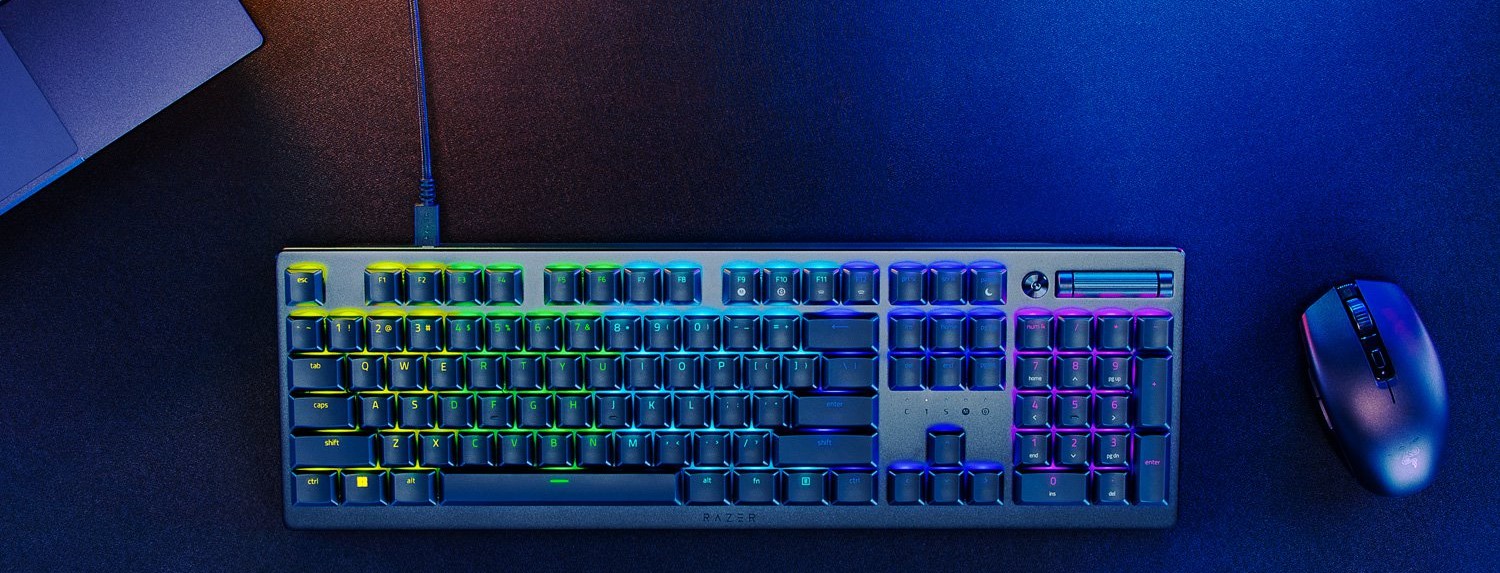 Клавиатура Razer DeathStalker V2, гейминг, механична, RGB подсветка, Razer Linear Optical суичове, черна, USB-C - характеристика 1