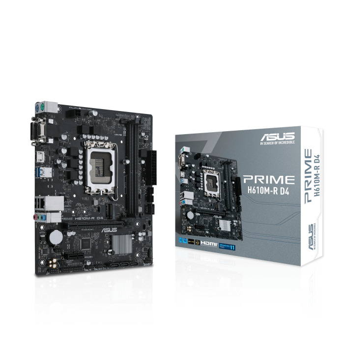 Дънна платка Asus Prime H610M-R D4 (90MB1B40-M0ECY0), H610, LGA1700, DDR4, PCI-E 4.0, (HDMI&VGA&DVI), 4x SATA 6Gb/s, 1x M.2, 2x USB 3.2 Gen 1, mATX - характеристика 1