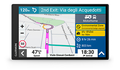 Навигация за автомобил Garmin Camper 1095 (010-02749-10), 10.1" (25.4 cm) IPS TFT дисплей, 32GB вградена памет, Bluetooth, Wi-Fi, до 2 часа време за работа, безплатни актуализации, карта на Европа, с вграден трафик приемник - характеристика 4