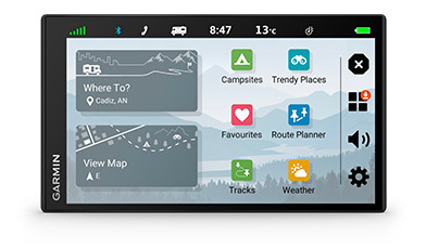 Навигация за автомобил Garmin Camper 895 (010-02748-10), 8"(20.32 cm) IPS TFT дисплей, 32GB вградена памет, Bluetooth, Wi-Fi, до 2 часа време за работа, безплатни актуализации, карта на Европа, вграден трафик приемник - характеристика 18