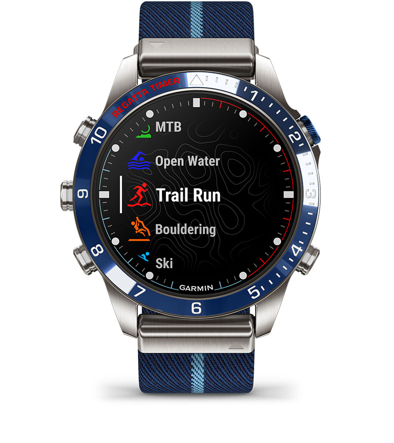 Смарт часовник Garmin MARQ™ Captain (Gen 2) 1.2" (3.4 cm) AMOLED дисплей, измерване на пулс, кислород в кръвта, разстояние, до 16 дни време на работа, 10 ATM, Bluetooth, ANT+, Wi-Fi, син - характеристика 7